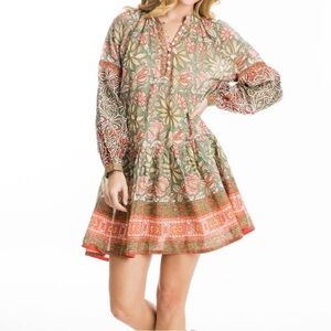 Bella Tu Aline colorful dress size small cotton lined lightweight